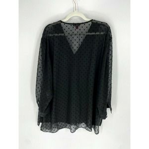 Vince Camuto Polka Dot mesh like Sheer Blouse